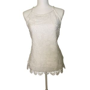 Derek Lam 10 Crosby Sleeveless Lace Hem Top, Size 6